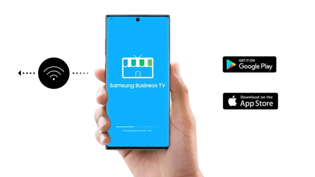 Aplicación pantalla de negocio Samsung Business TV