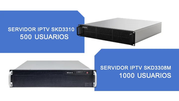 Sistema IPTV para hoteles. Servidores Front End para 500 o 1000 usuarios